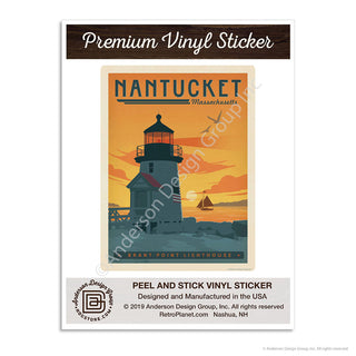 Nantucket Massachusetts Brant Point Lighthouse Mini Vinyl Sticker