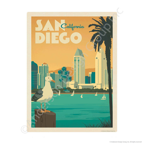 San Diego California Mini Vinyl Sticker