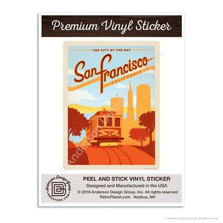 San Francisco California Cable Car Mini Vinyl Sticker