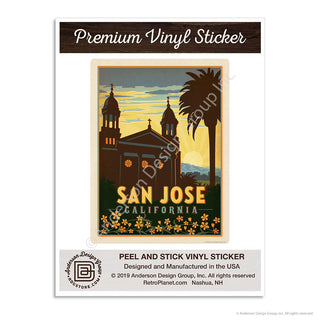 San Jose California Cathedral Basilica Mini Vinyl Sticker