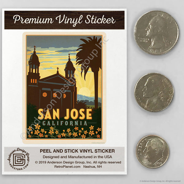 San Jose California Cathedral Basilica Mini Vinyl Sticker