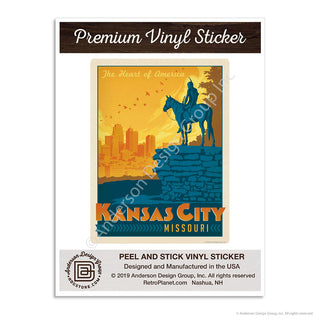 Kansas City Missouri Scout Statue Mini Vinyl Sticker