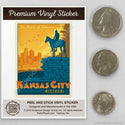 Kansas City Missouri Scout Statue Mini Vinyl Sticker