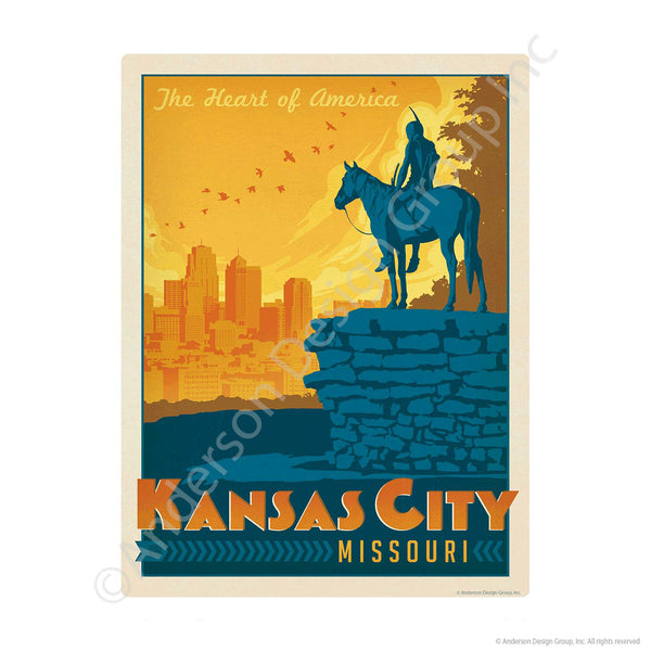 Kansas City Missouri Scout Statue Mini Vinyl Sticker