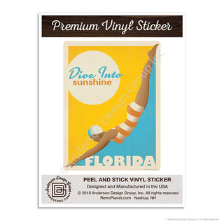 Florida Dive Into Sunshine Mini Vinyl Sticker