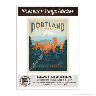 Portland Oregon City Of Roses Mini Vinyl Sticker