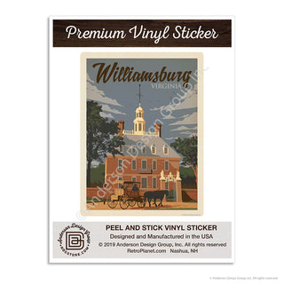 Williamsburg Virginia Governors Palace Mini Vinyl Sticker