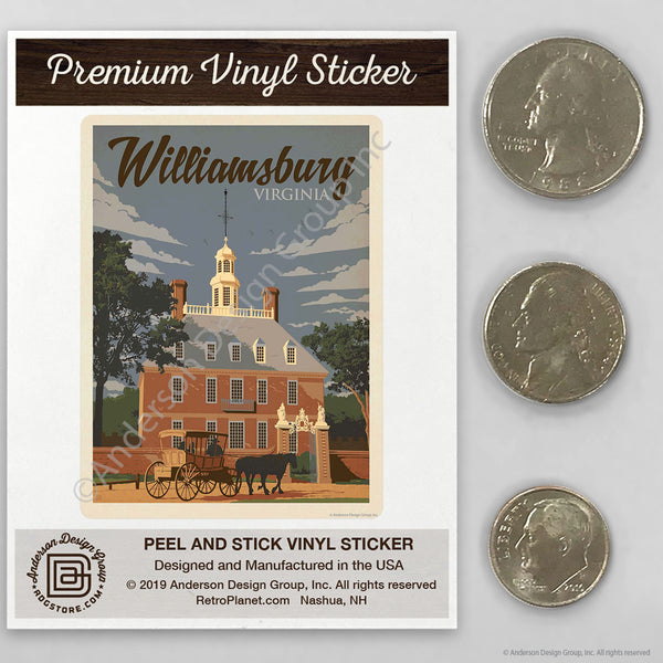 Williamsburg Virginia Governors Palace Mini Vinyl Sticker