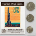 Santa Cruz Surfer Statue California Mini Vinyl Sticker
