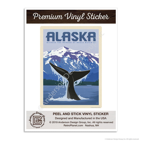 Alaska Whale Watching Mini Vinyl Sticker