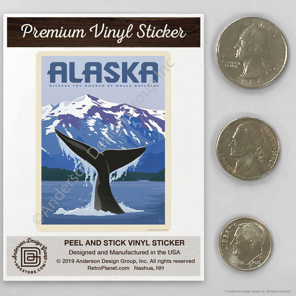 Alaska Whale Watching Mini Vinyl Sticker