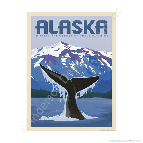 Alaska Whale Watching Mini Vinyl Sticker