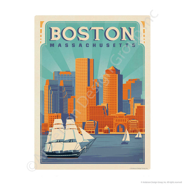 Boston Massachusetts Mini Vinyl Sticker