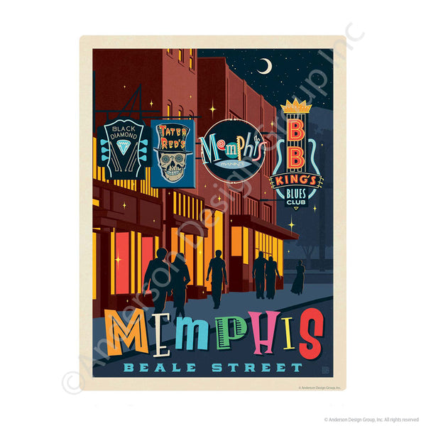 Memphis Tennessee Beale Street Mini Vinyl Sticker