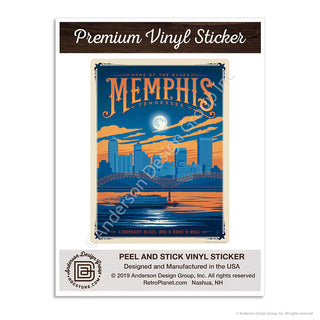 Memphis Tennessee Home of the Blues Mini Vinyl Sticker