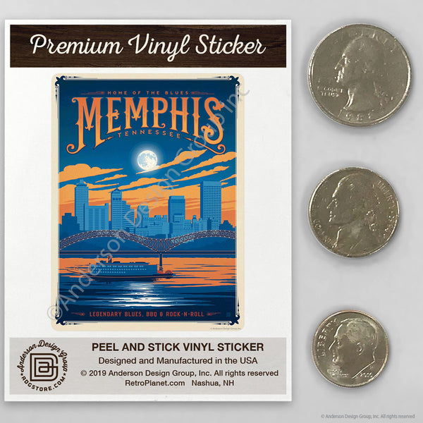 Memphis Tennessee Home of the Blues Mini Vinyl Sticker