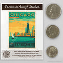Chicago Illinois Lakefront Mini Vinyl Sticker