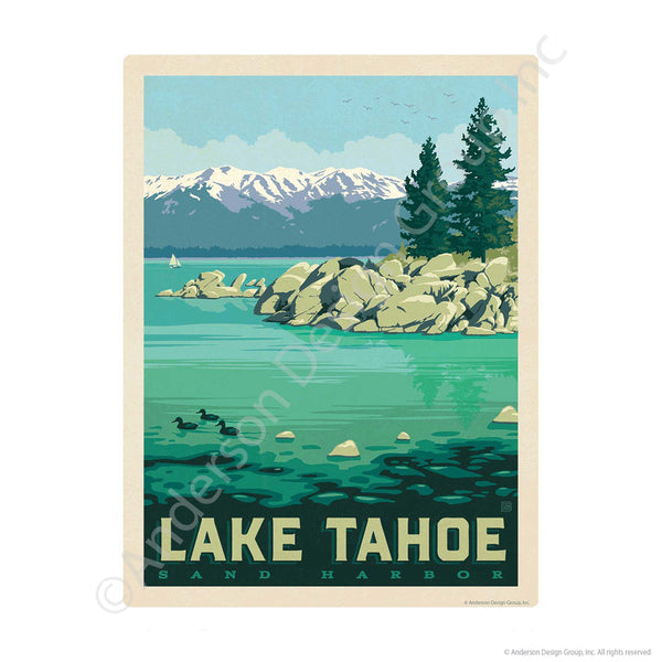 Lake Tahoe Nevada Sand Harbor Mini Vinyl Sticker