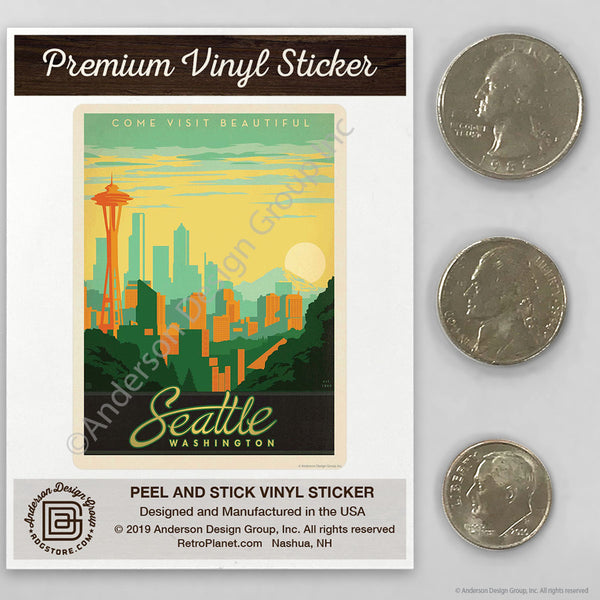 Seattle Washington Skyline Mini Vinyl Sticker