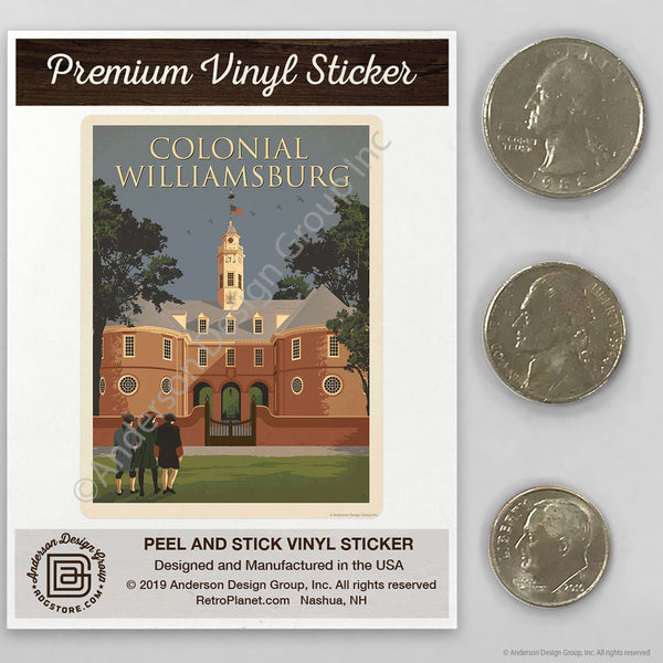 Colonial Williamsburg Virginia Mini Vinyl Sticker