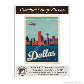 Dallas Texas Visit the Big D Mini Vinyl Sticker