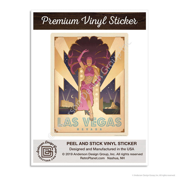 Las Vegas Nevada Showgirl Mini Vinyl Sticker