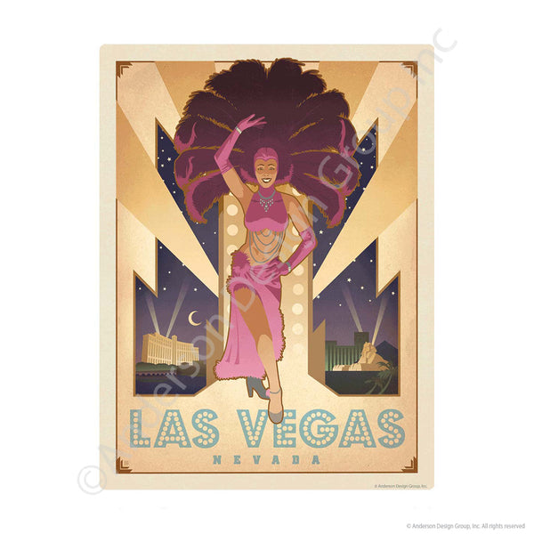 Las Vegas Nevada Showgirl Mini Vinyl Sticker