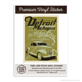 Detroit Michigan Motor City Mini Vinyl Sticker