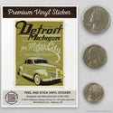 Detroit Michigan Motor City Mini Vinyl Sticker