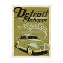 Detroit Michigan Motor City Mini Vinyl Sticker