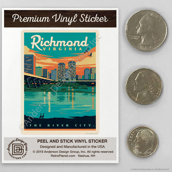 Richmond Virginia River City Mini Vinyl Sticker