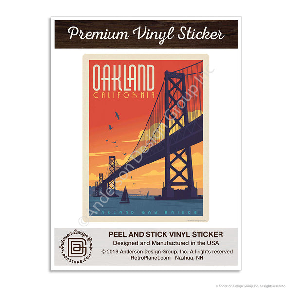 Oakland California Bay Bridge Mini Vinyl Sticker
