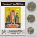 Chicago Illinois Heavenly Hot Dog Mini Vinyl Sticker