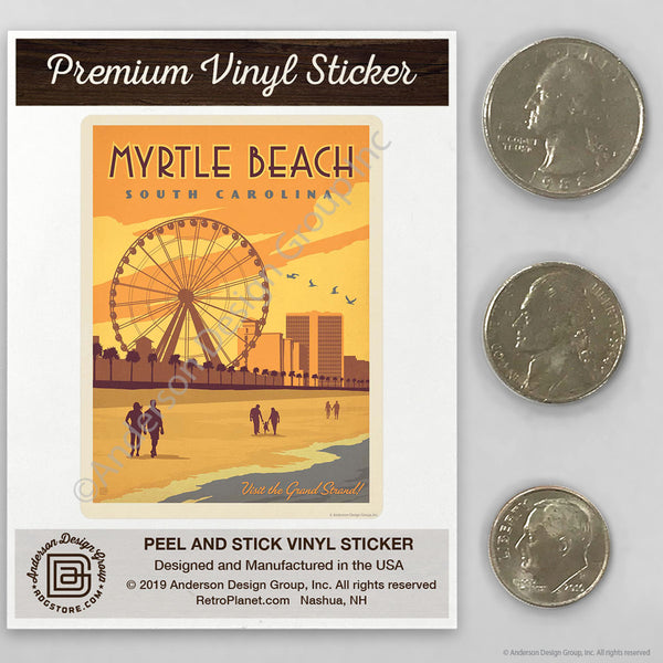 Myrtle Beach South Carolina Mini Vinyl Sticker