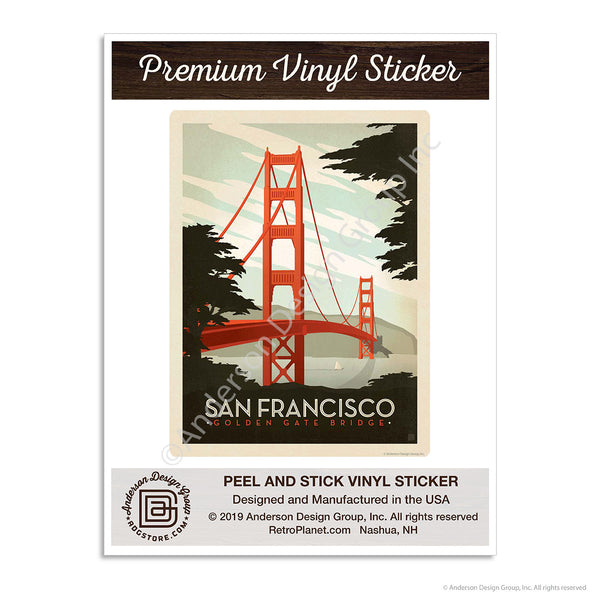 San Francisco California Golden Gate Bridge Mini Vinyl Sticker