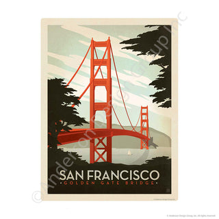 San Francisco California Golden Gate Bridge Mini Vinyl Sticker