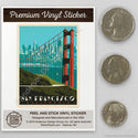 San Francisco California Golden Gate Skyline Mini Vinyl Sticker