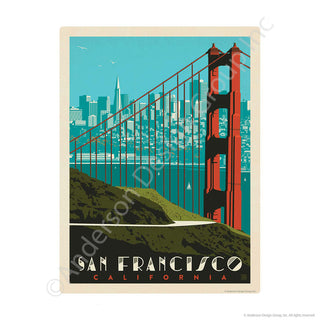 San Francisco California Golden Gate Skyline Mini Vinyl Sticker