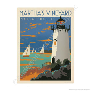 Marthas Vineyard Massachusetts Lighthouse Mini Vinyl Sticker