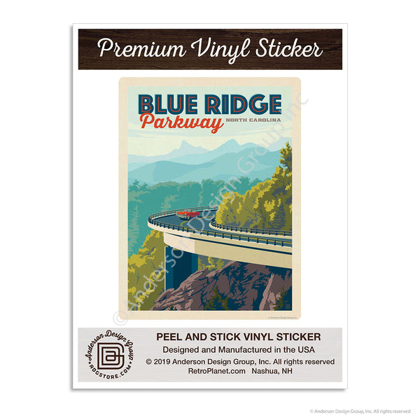Blue Ridge Parkway North Carolina Mini Vinyl Sticker