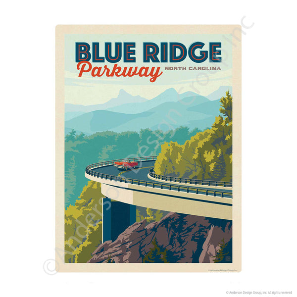 Blue Ridge Parkway North Carolina Mini Vinyl Sticker