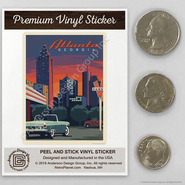 Atlanta Georgia Varsity Drive In Mini Vinyl Sticker