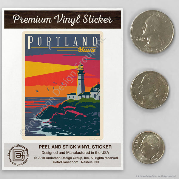 Portland Maine Lighthouse Mini Vinyl Sticker