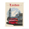 London England Double Decker Bus Mini Vinyl Sticker