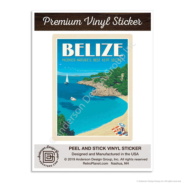 Belize Beach Mini Vinyl Sticker