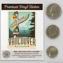 Vancouver Canada Totem Pole Mini Vinyl Sticker