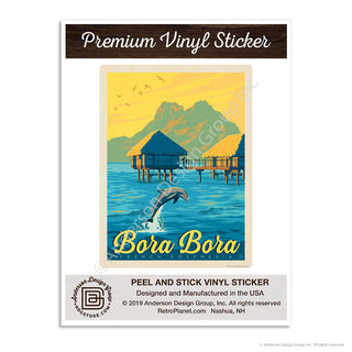 Bora Bora French Polynesia Dolphin Mini Vinyl Sticker