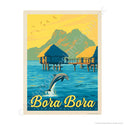 Bora Bora French Polynesia Dolphin Mini Vinyl Sticker