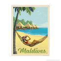 Maldives Hammock on the Beach Mini Vinyl Sticker