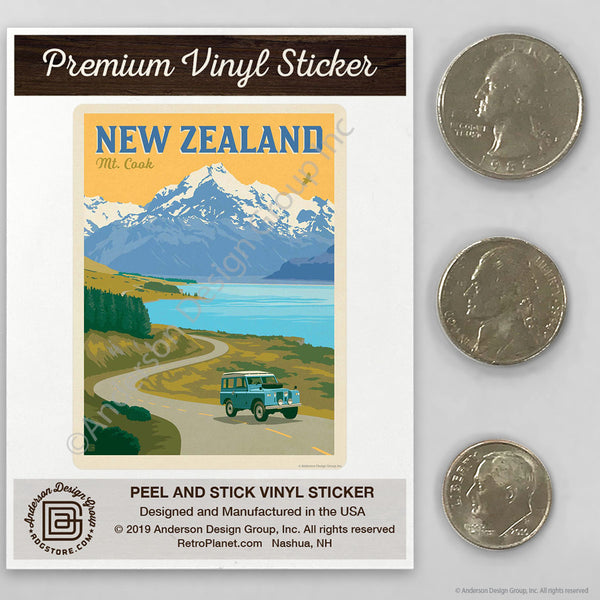 New Zealand Mt. Cook Mini Vinyl Sticker
